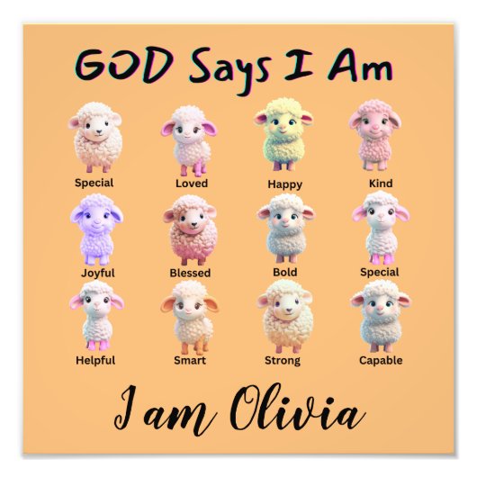 Gott sagt, ich bin ... Schafposter Fotodruck (Vorne)