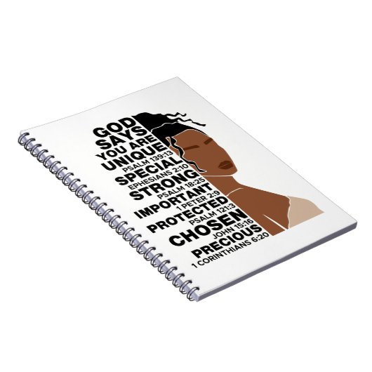 Gott sagt, ich bin schöne schwarze Königin Melanin Notizblock (Rechte Seite)