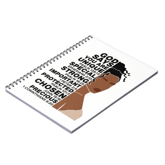 Gott sagt, ich bin schöne schwarze Königin Melanin Notizblock (Linke Seite)