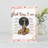 Gott sagt, ich bin schwarz Christlich Melanin Sist Einladung (Stehend Vorderseite)