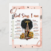 Gott sagt, ich bin schwarz Christlich Melanin Sist Einladung (Vorne/Hinten)