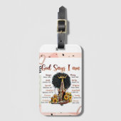 Gott sagt, ich bin schwarz Christlich Melanin Sist Gepäckanhänger (Vorderseite Vertikal)