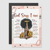 Gott sagt, ich bin schwarz Christlich Melanin Sist Magneteinladung (Vorne/Hinten)