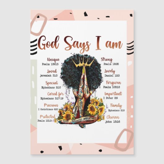 Gott sagt, ich bin schwarz Christlich Melanin Sist Magneteinladung (Vorderseite)