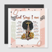 Gott sagt, ich bin schwarz Christlich Melanin Sist Magnetkarte (Vorne/Hinten)