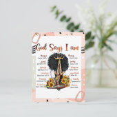 Gott sagt, ich bin schwarz Christlich Melanin Sist Postkarte (Stehend Vorderseite)