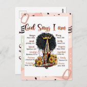 Gott sagt, ich bin schwarz Christlich Melanin Sist Postkarte (Vorne/Hinten)