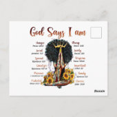 Gott sagt, ich bin schwarz Christlich Melanin Sist Postkarte (Rückseite)