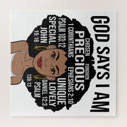 Gott sagt, ich bin schwarz Christlich Melanin Sist Puzzle (Horizontal)