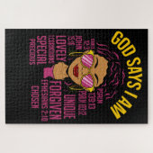 Gott sagt, ich bin schwarz Christlich Melanin Sist Puzzle (Horizontal)