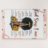 Gott sagt, ich bin schwarz Christlich Melanin Sist Puzzle (Horizontal)