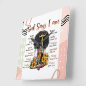 Gott sagt, ich bin schwarz Christlich Melanin Sist Quadratische Wanduhr (Winkel)