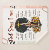 Gott sagt, ich bin schwarz Christlich Melanin Sist Sherpadecke (Vorderseite (Horizontal))