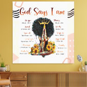 Gott sagt, ich bin schwarze Christliche Frauen Mel Leinwanddruck (Insitu (Wohnzimmer))