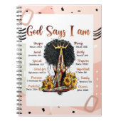 Gott sagt, ich bin schwarze Christliche Frauen Notizblock (Vorderseite)