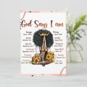 Gott sagt, ich bin schwarze Christliche Frauen Sis Einladung (Stehend Vorderseite)