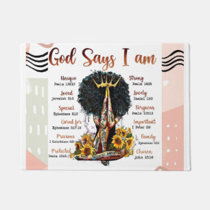 Gott sagt, ich bin schwarze Christliche Frauen Sis Fußmatte