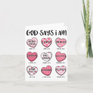 Gott sagt, ich bin Valentins-Schokolade Christlich Karte