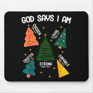Gott sagt, ich bin Weihnachtsbaumliebhaber Männer Mousepad
