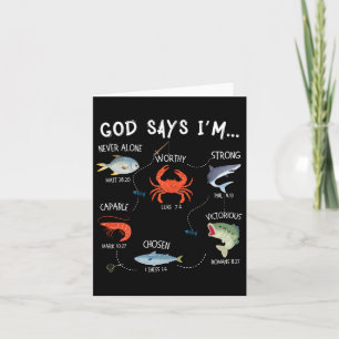 Gott sagt, ich fische Christliche Fisher Bible Ver Karte