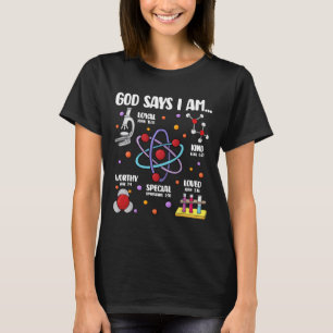 Gott sagt, ich sei Christlicher Lehrer erster Tag T-Shirt