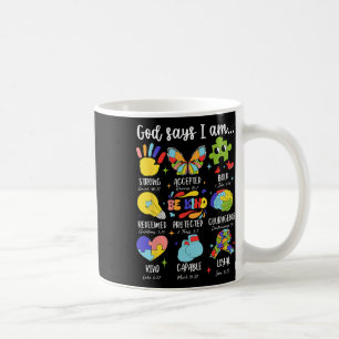 Gott sagt, ich sei ein netter Autismus Bewusstsein Kaffeetasse