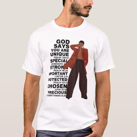 Gott sagt Melanin Girl International Women Day Gir T-Shirt (Vorderseite)