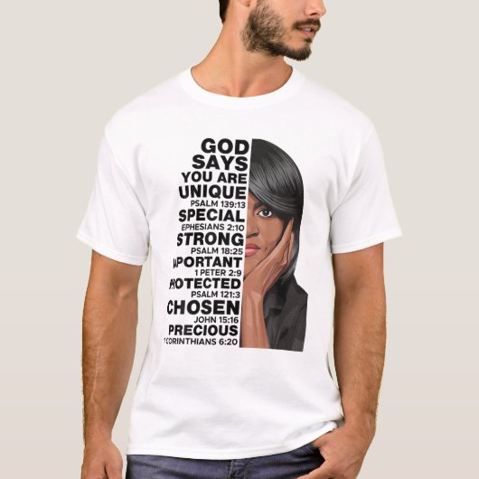 Gott sagt Michelle Obama Frauengeschichte Monat Li T-Shirt (Vorderseite)