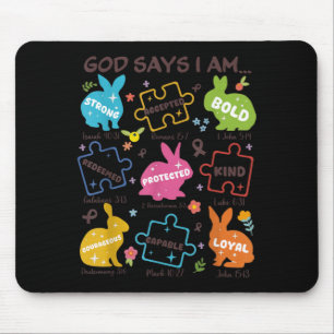 Gott sagt: Sei freundlich Autismus-Bewusstsein SPE Mousepad