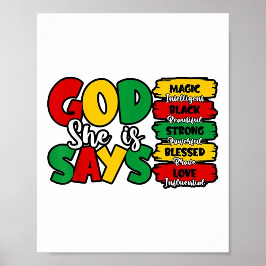 Gott sagt, sie ist Bibel Verse Juneteenth Black Fr Poster (Vorne)