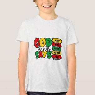 Gott sagt, sie ist Bibel Verse Juneteenth Black Fr Tri-Blend Shirt