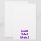 Gott sagte es Lila mit Herz Briefpapier (Vorne/Hinten)