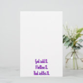 Gott sagte es Lila mit Herz Briefpapier (Stehend Vorderseite)
