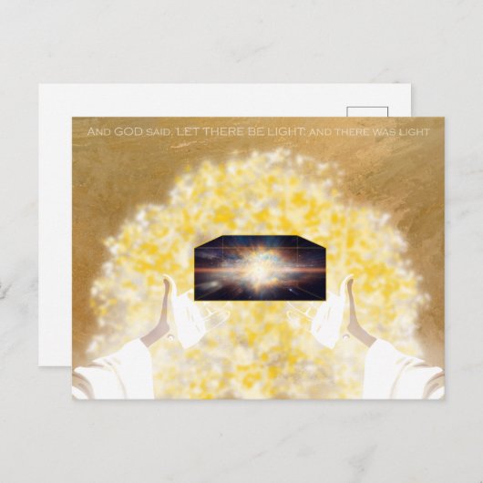 Gott sagte: Gelassen, es gibt Licht Postkarte (Vorne/Hinten)