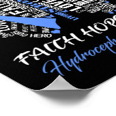 Gott Say Faith Hope Liebe Hydrocephalus Awareness Poster (Ecke)