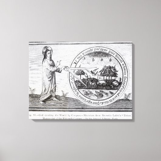 Gott schafft Welt durch Kompass Leinwanddruck (Vorderseite)