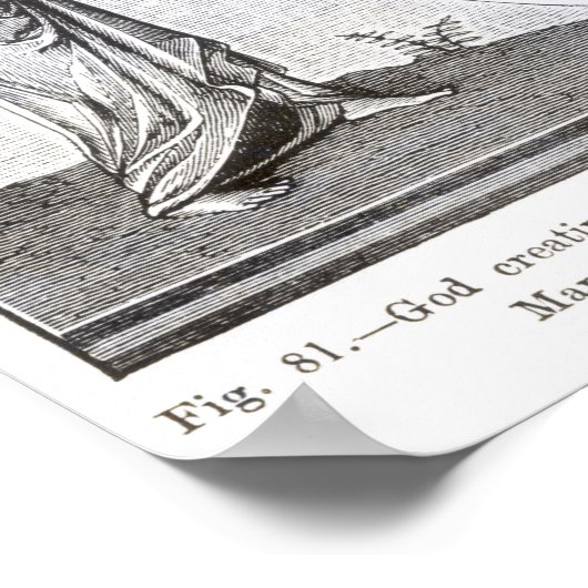 Gott schafft Welt durch Kompass Poster (Ecke)