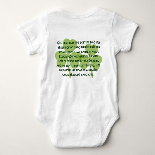 Gott schickte dir das Beste, was er hatte Baby Gir Baby Strampler (Rückseite)
