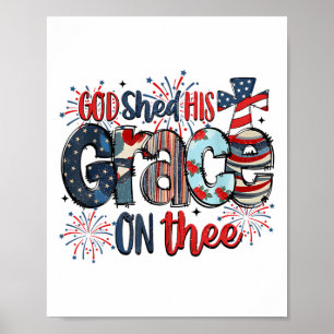 Gott schob seine Gnade am 4. Juli Groovy Patr Poster