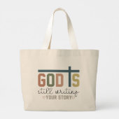 Gott schreibt noch immer Ihre Geschichte Christlic Jumbo Stoffbeutel (Rückseite)