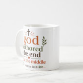Gott schrieb das Ende – Vertraue der Mitte Christl Kaffeetasse (Vorderseite Links)