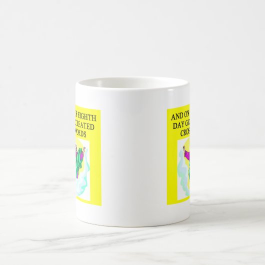 Gott schuf Kreuzworträtsel Kaffeetasse (Mittel)