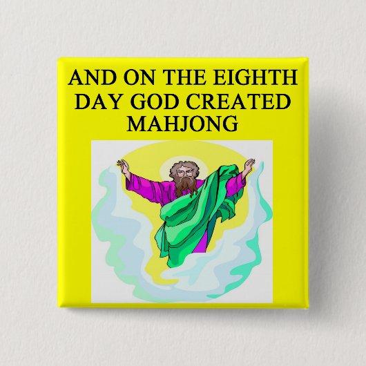 Gott schuf mahjong button (Vorderseite)