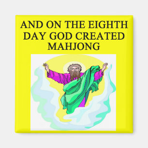 Gott schuf mahjong magnet