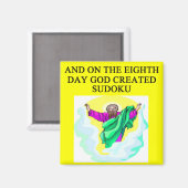 Gott schuf Sudoku Magnet (Vorderseite/Rückseite)