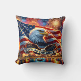 Gott schüttelte seine Grace Patriotic Throw Kissen