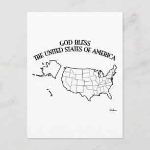 GOTT SCHWARZ DIE USA US-Kontur Postkarte