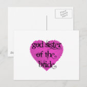 Gott-Schwester der Braut Postkarte (Vorne/Hinten)