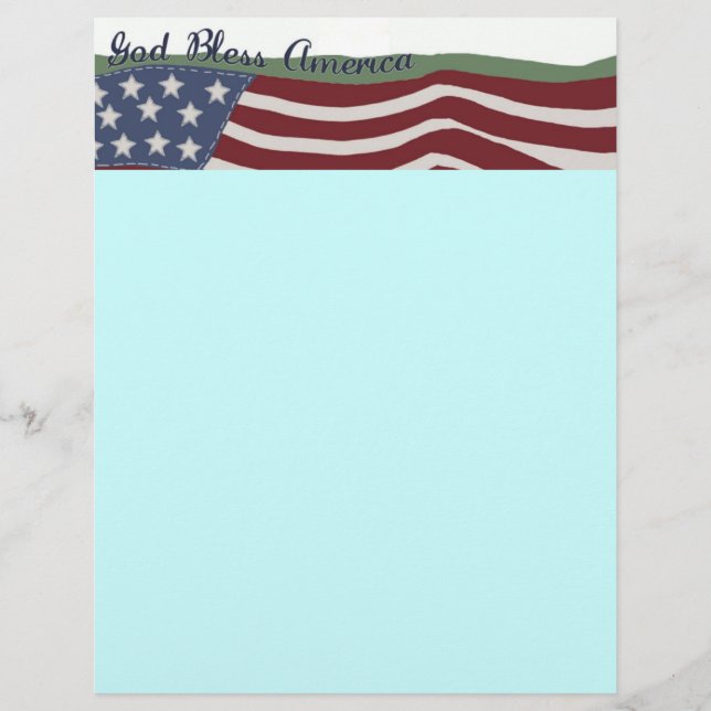 Gott segess America Letterhead (Vorderseite)