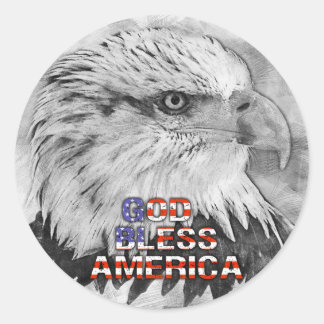 Gott segle America Adlersticker Runder Aufkleber